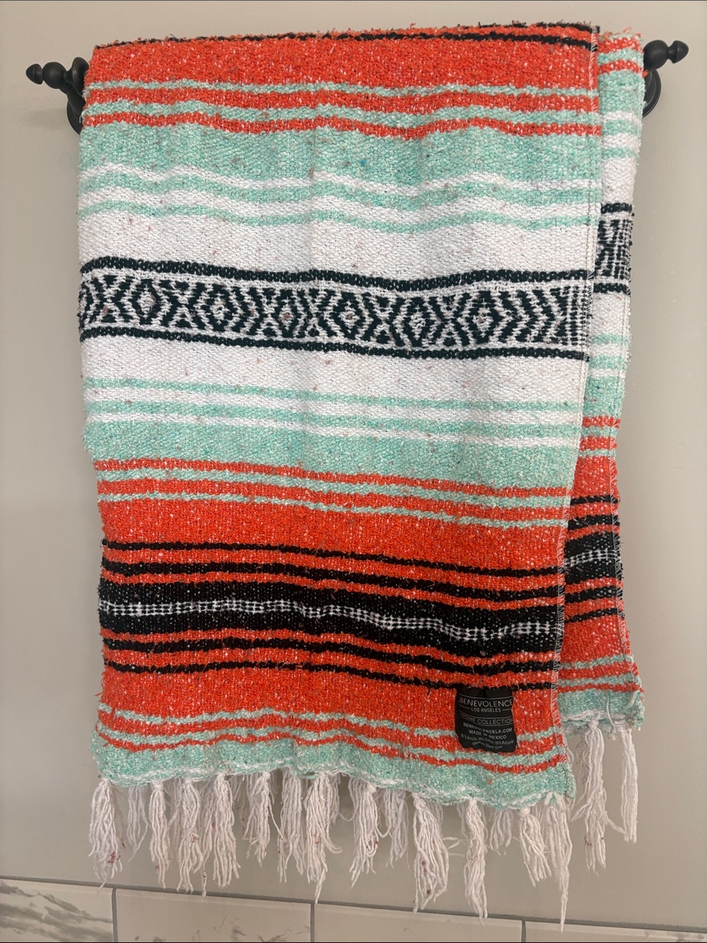 Benevolence Los Angeles Home Collection Falsa Mexican Blanket Mandarin